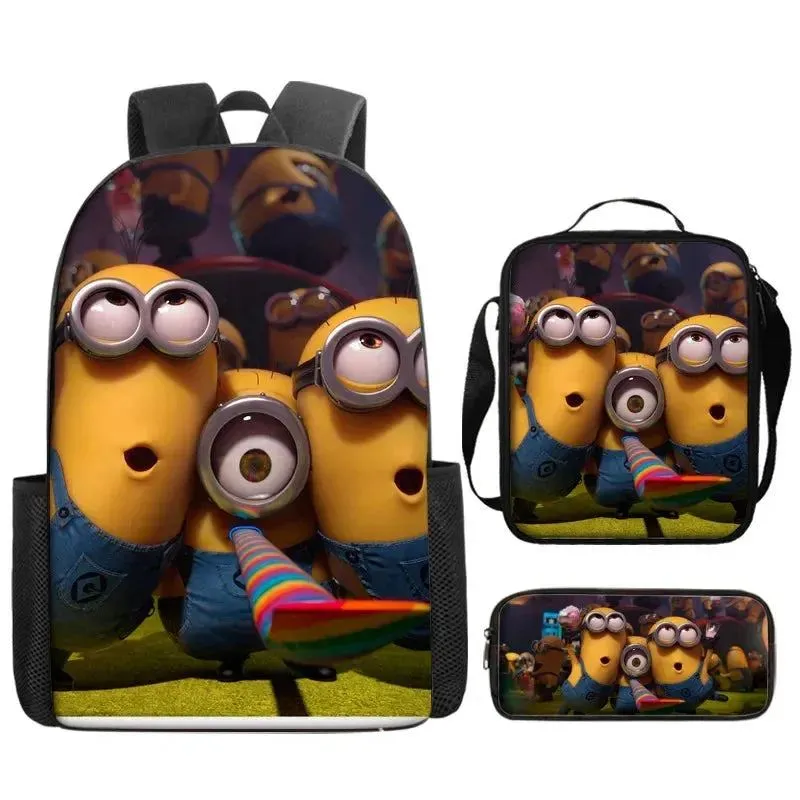 Cute Kids Big Eye Schoolbag Backpack Lunch Bag Pencil Case Gift for Kids Students