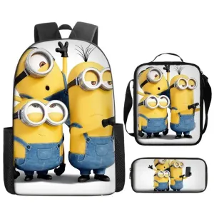 Cute Kids Big Eye Schoolbag Backpack Lunch Bag Pencil Case Gift for Kids Students
