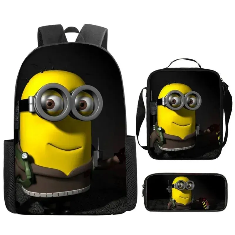 Cute Kids Big Eye Schoolbag Backpack Lunch Bag Pencil Case Gift for Kids Students