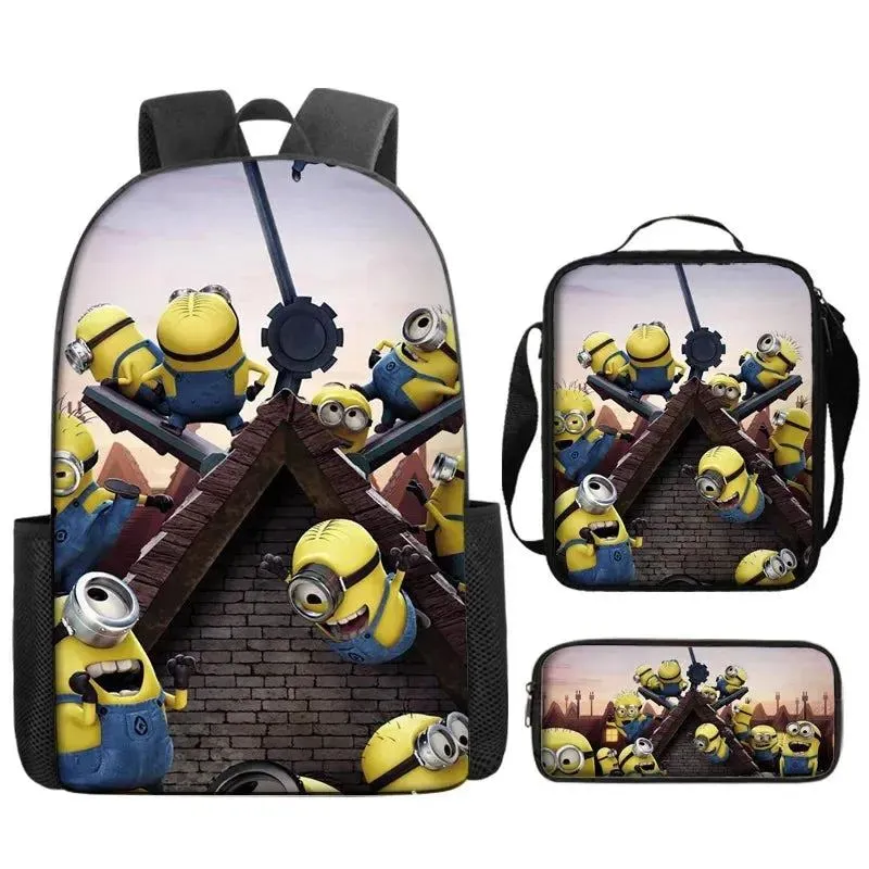 Cute Kids Big Eye Schoolbag Backpack Lunch Bag Pencil Case Gift for Kids Students