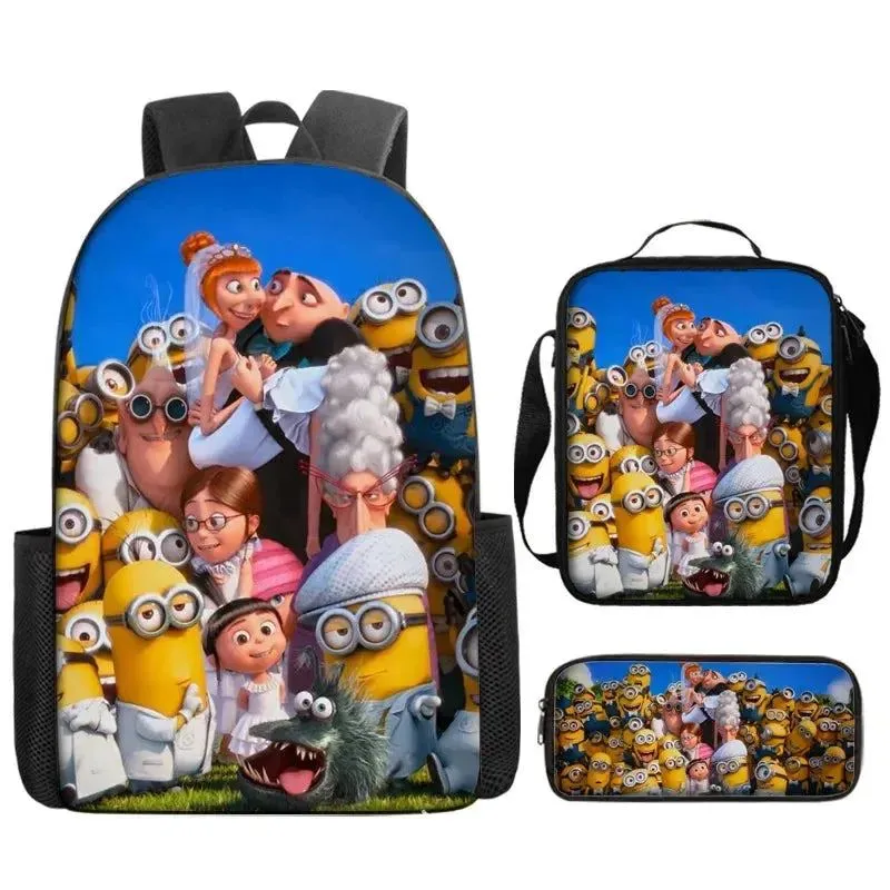 Cute Kids Big Eye Schoolbag Backpack Lunch Bag Pencil Case Gift for Kids Students