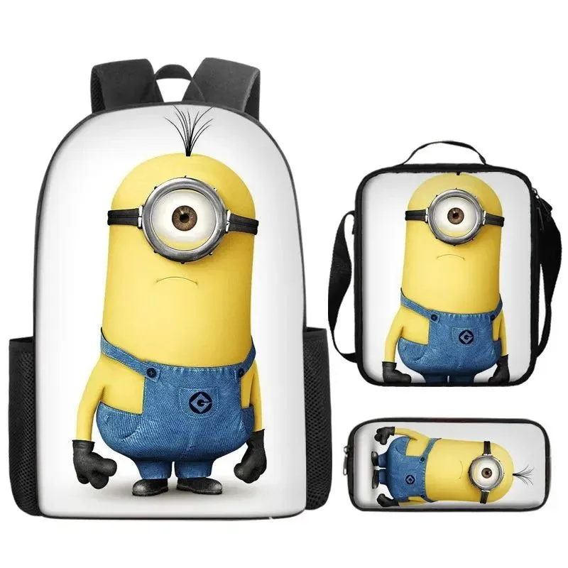 Cute Kids Big Eye Schoolbag Backpack Lunch Bag Pencil Case Gift for Kids Students