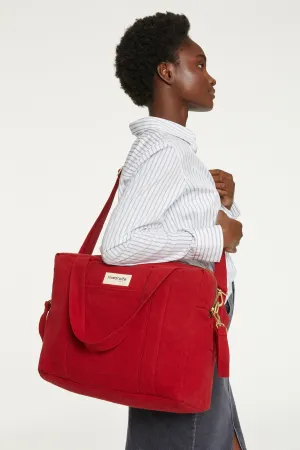 Darcy the anti diaper bag - Recycled cotton Vibrant Red