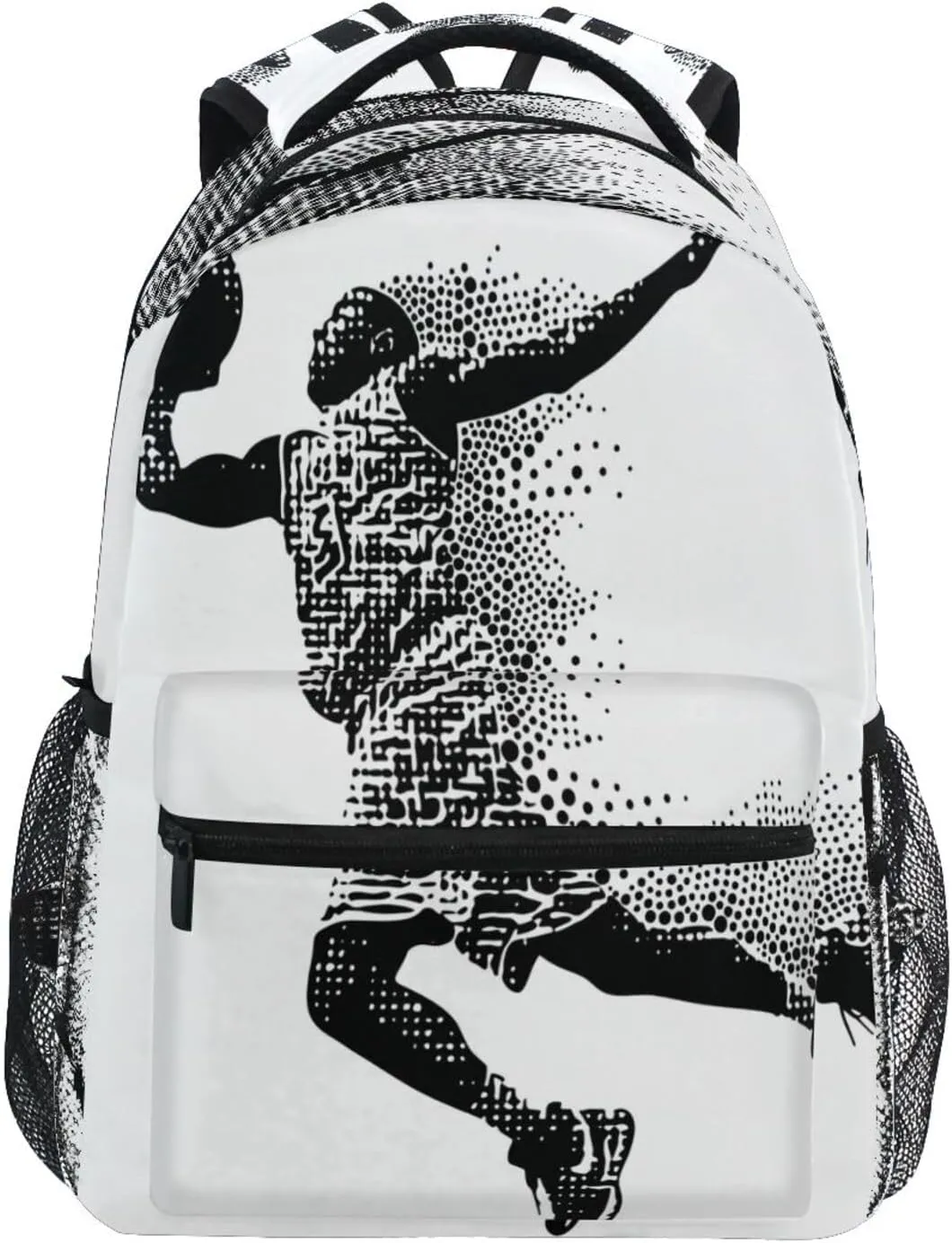 Day Backpack for Teens Boys Girls Waterproof Backpack With Water Bottle Pocket with Chest Strap for College Work Basketball Player