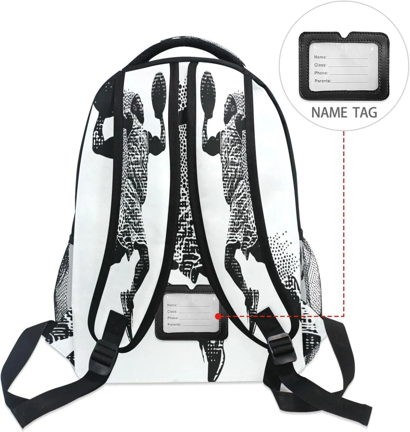 Day Backpack for Teens Boys Girls Waterproof Backpack With Water Bottle Pocket with Chest Strap for College Work Basketball Player