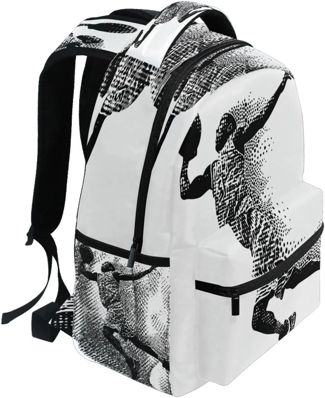 Day Backpack for Teens Boys Girls Waterproof Backpack With Water Bottle Pocket with Chest Strap for College Work Basketball Player