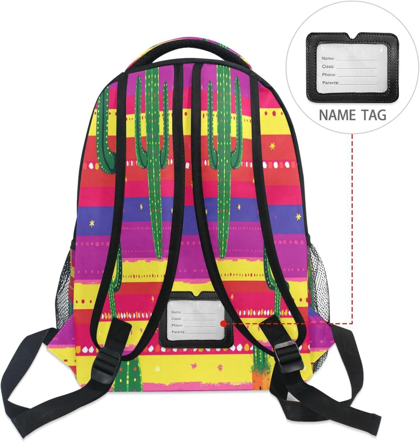 Day Backpack for Unisex Adult Fashion Backpack with Chest Strap for College Work Mexican Style Cinco De Mayo Cactus Askull