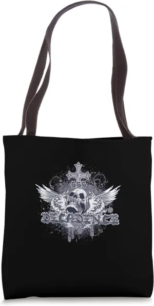 DECADENCE 666 ANGEL SKULL WINGS Provocative Rebellious Bold Tote Bag