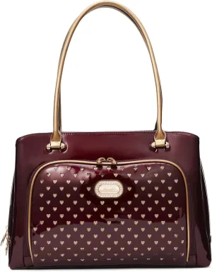Designer Laptop Tote Bag – Stylish Women's Business Shoulder Bag with Heart Pattern Work Organizer Handbag for 15.6" Laptops