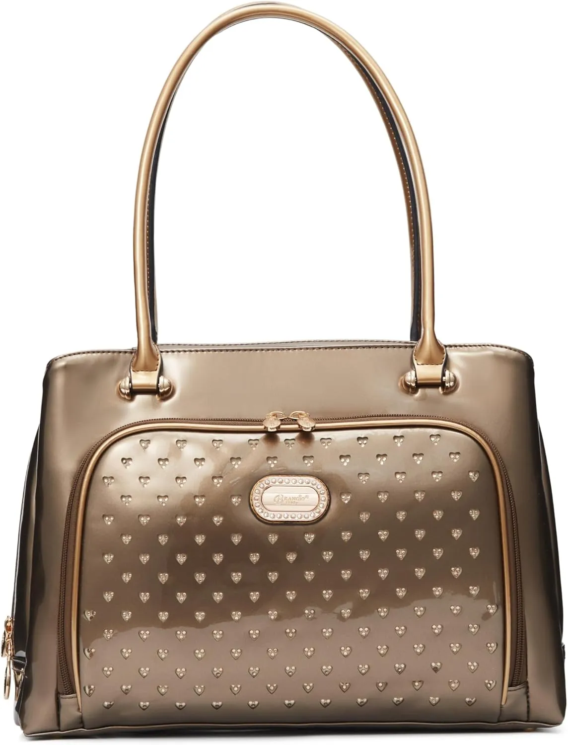 Designer Laptop Tote Bag – Stylish Women's Business Shoulder Bag with Heart Pattern Work Organizer Handbag for 15.6" Laptops