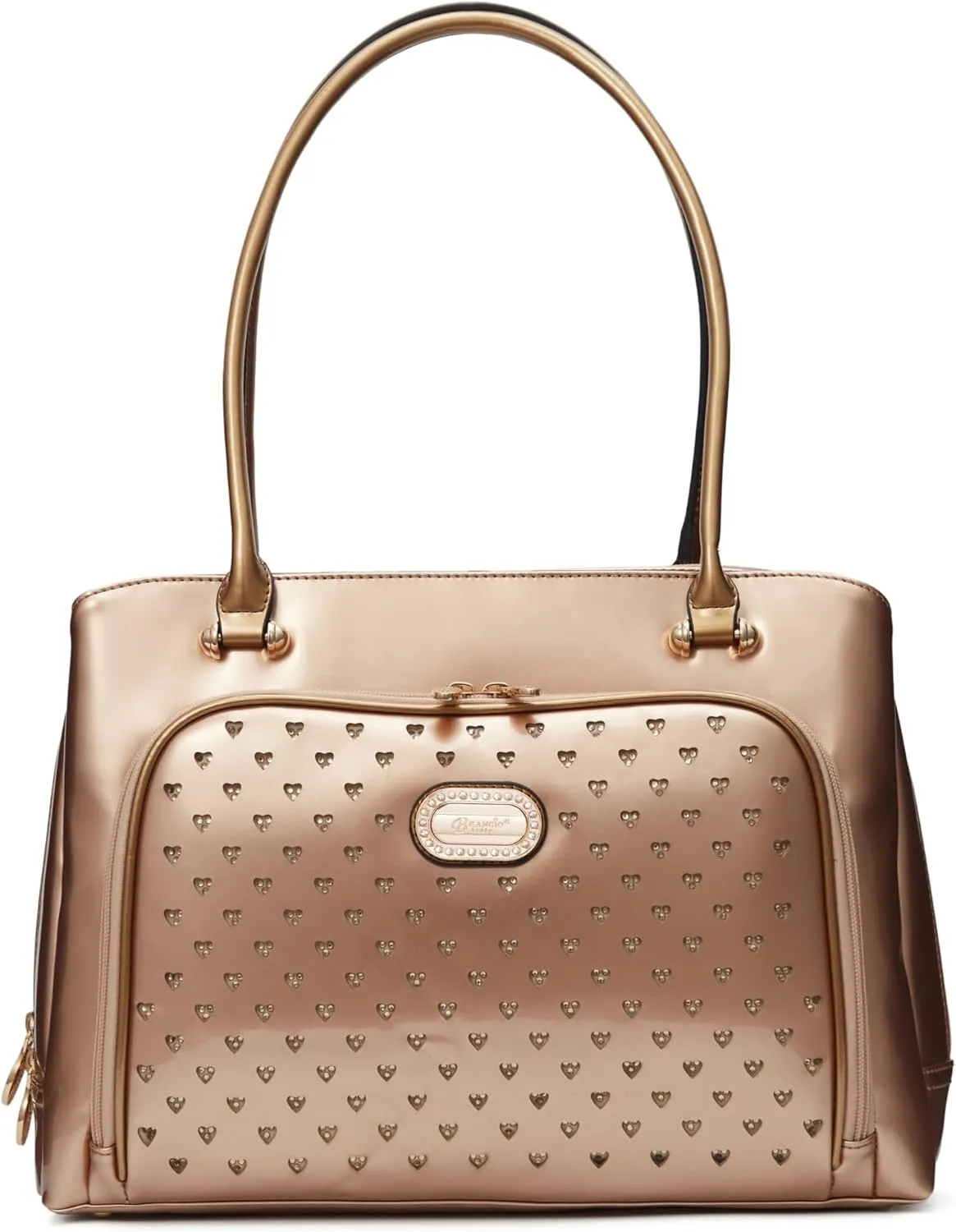 Designer Laptop Tote Bag – Stylish Women's Business Shoulder Bag with Heart Pattern Work Organizer Handbag for 15.6" Laptops