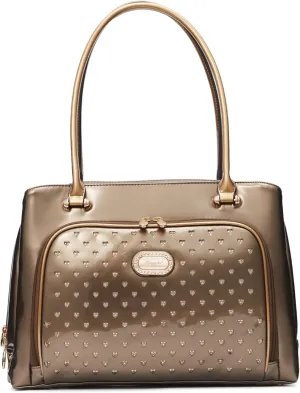 Designer Laptop Tote Bag – Stylish Women's Business Shoulder Bag with Heart Pattern Work Organizer Handbag for 15.6" Laptops