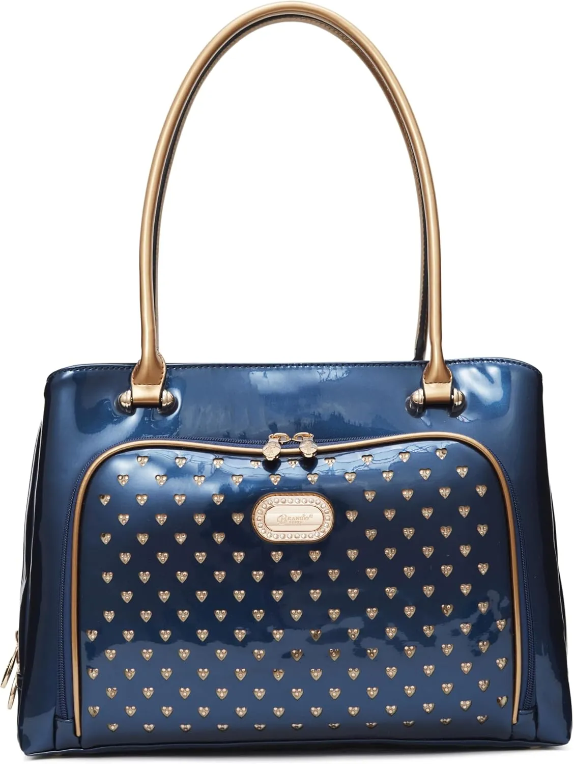 Designer Laptop Tote Bag – Stylish Women's Business Shoulder Bag with Heart Pattern Work Organizer Handbag for 15.6" Laptops