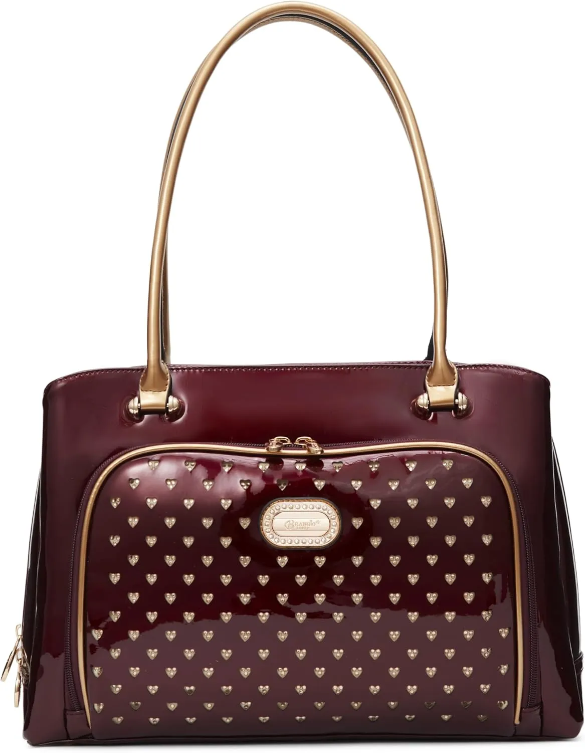 Designer Laptop Tote Bag – Stylish Women's Business Shoulder Bag with Heart Pattern Work Organizer Handbag for 15.6" Laptops