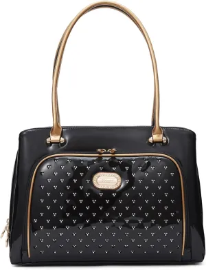 Designer Laptop Tote Bag – Stylish Women's Business Shoulder Bag with Heart Pattern Work Organizer Handbag for 15.6" Laptops