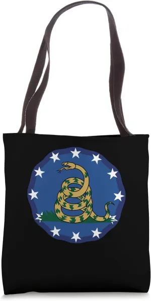 Distressed Flag with Coiled Snake Tote Bag
