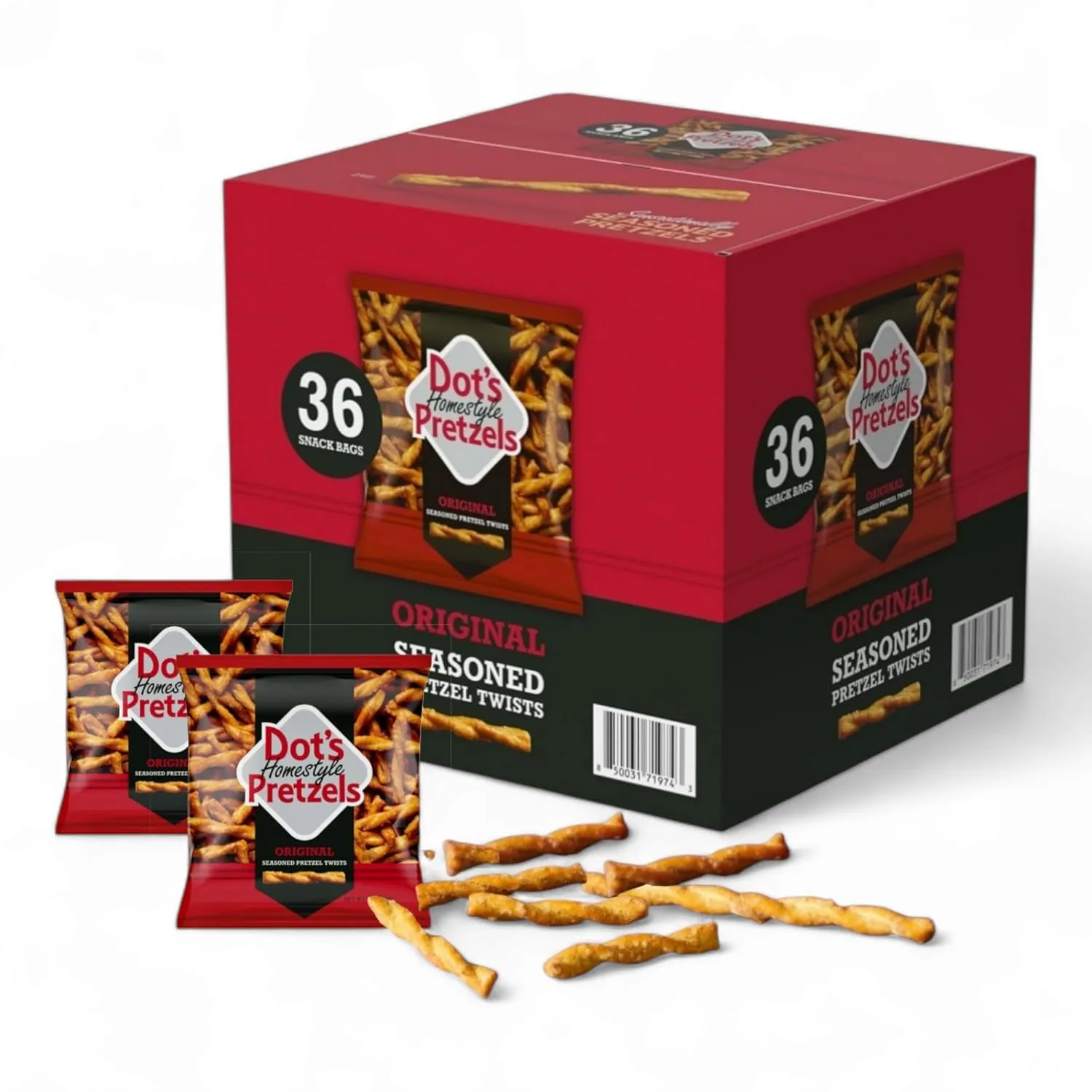 Dot’s Homestyle Pretzels – Original Seasoned Pretzel Twists (36 Snack Bags Bulk Snacks) – Baked, No Artificial Flavors – Wholesome, Crunchy, Healthy Kids Snacks,