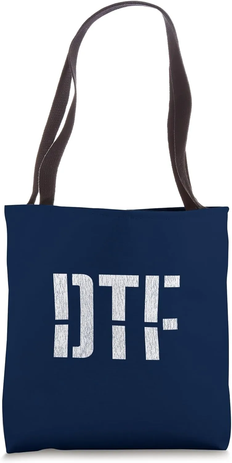 DTF Bold Stencil Design With Details Tote Bag