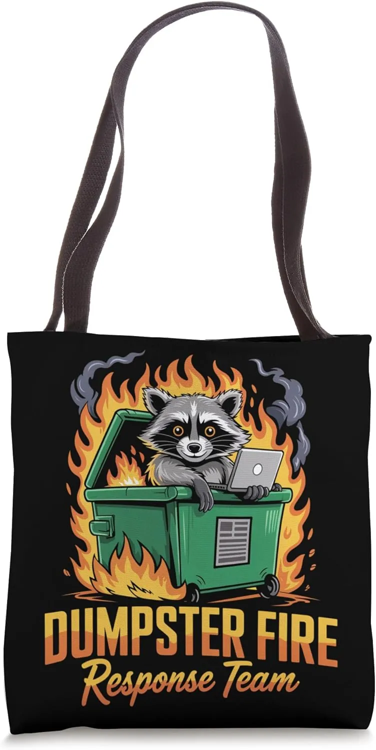 Dumpster Fire Response Team Raccoon Laptop Tote Bag