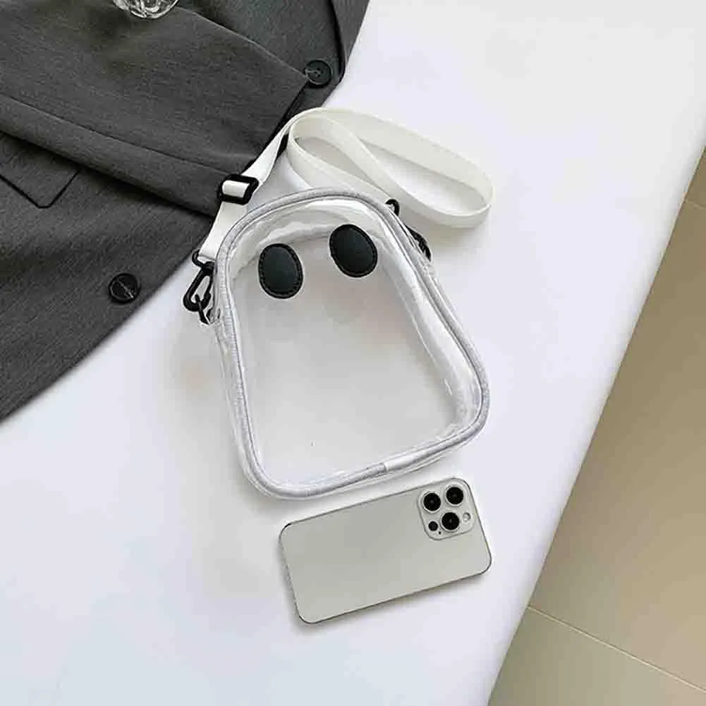 Easter Ghost Face Transparent Shoulder Bag, Funny Spooky Devil Crossbody Bag For Women, Novelty Clear Purse Demon Satchel