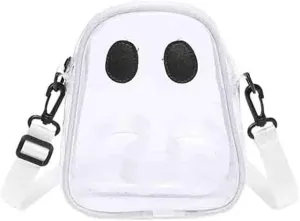 Easter Ghost Face Transparent Shoulder Bag, Funny Spooky Devil Crossbody Bag For Women, Novelty Clear Purse Demon Satchel