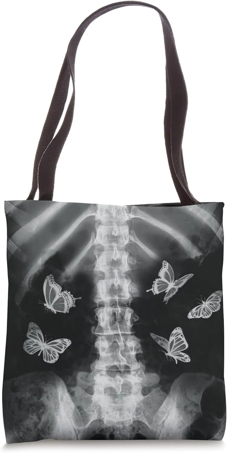 Egirl Skeleton Xray Butterfly Harajuku y2k Dark Edgy Grunge Tote Bag