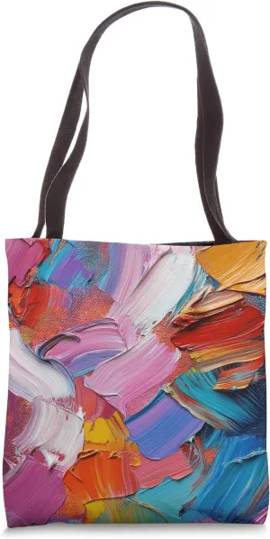 Elegant Bold Abstract Colorful Brushstrokes Pattern Tote Bag