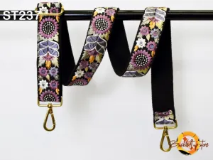 Embroidered Detachable Guitar Strap Gift Mom Crossbody Strap for Purses Bags Embroidery Replacement Messenger Strap Boho Tote Handbag Strap