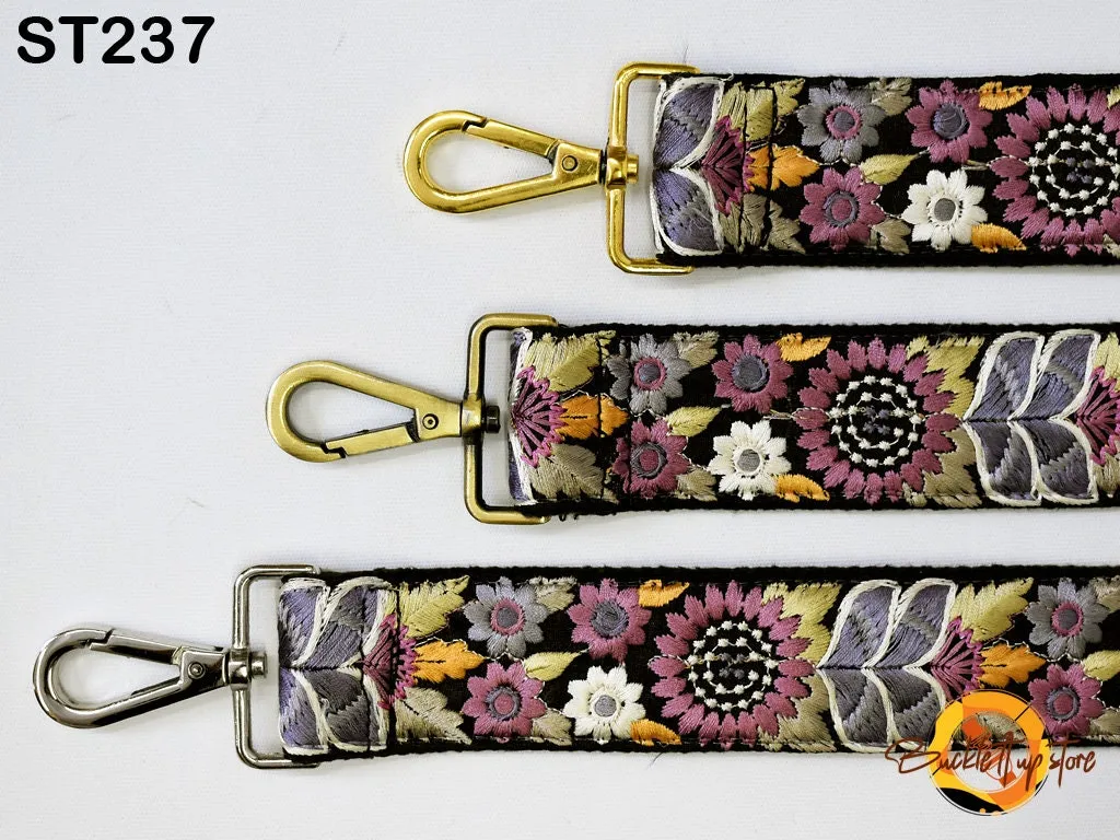 Embroidered Detachable Guitar Strap Gift Mom Crossbody Strap for Purses Bags Embroidery Replacement Messenger Strap Boho Tote Handbag Strap