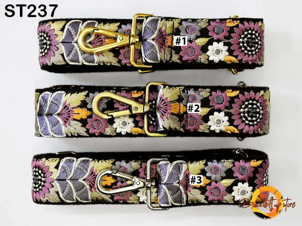 Embroidered Detachable Guitar Strap Gift Mom Crossbody Strap for Purses Bags Embroidery Replacement Messenger Strap Boho Tote Handbag Strap