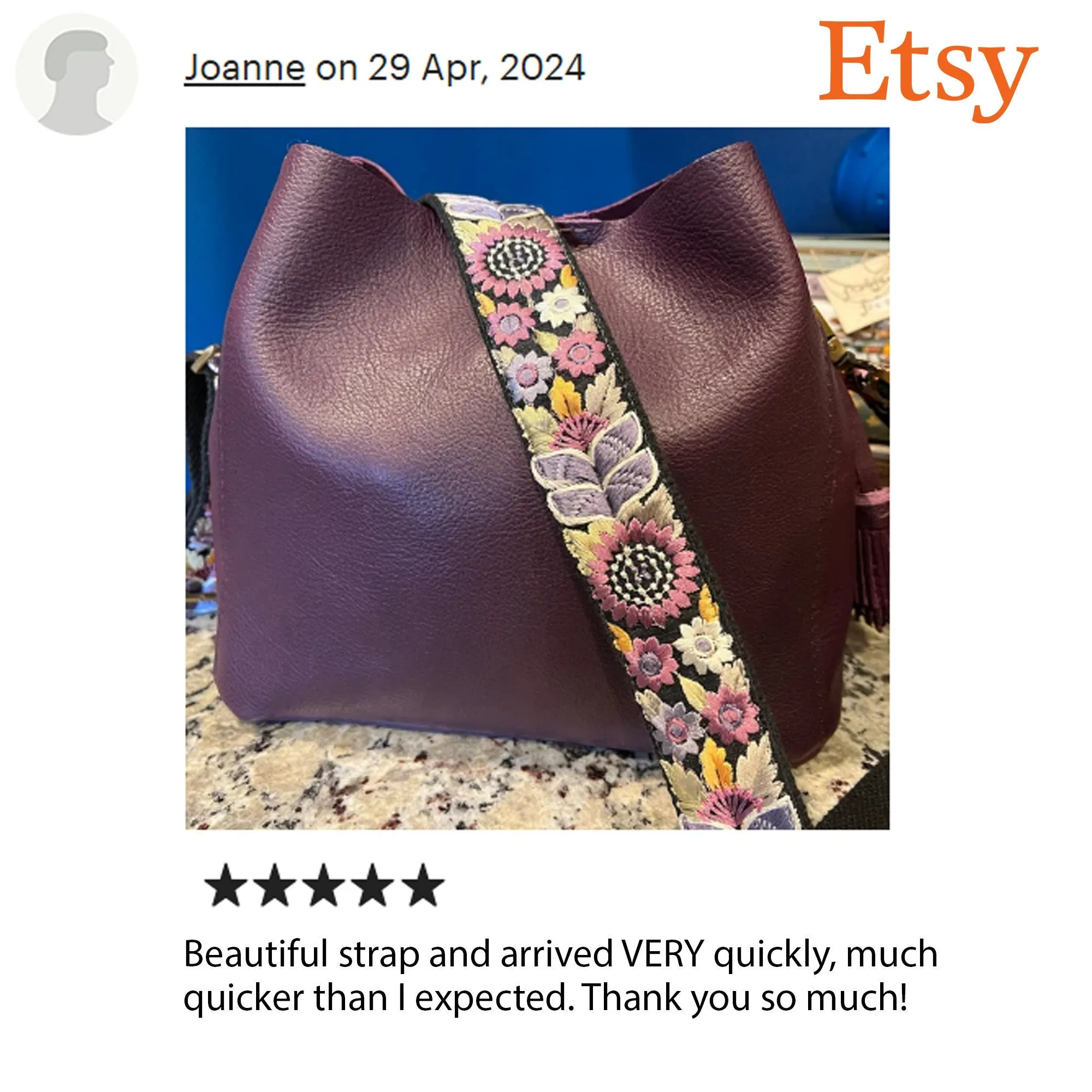 Embroidered Detachable Guitar Strap Gift Mom Crossbody Strap for Purses Bags Embroidery Replacement Messenger Strap Boho Tote Handbag Strap