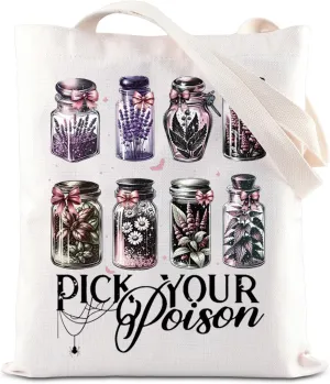ENSIANTH Flower Potion Tote Bag Pick Your Poison Inspired Gift Witch Poison Gift Halloween Spooky Season Gift Villains Gift