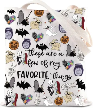 ENSIANTH Horror Movie Inspired Gift Zero Ghost Dog Tote Bag Skull Lover Shopping Bag Spooky Gift