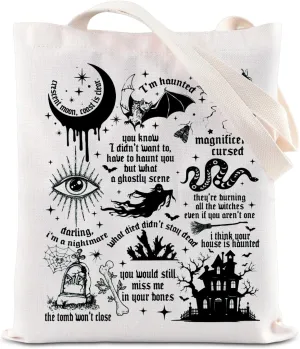 ENSIANTH Song Lyrics Inspired Gift Singer Fan Gift Halloween Song Gift Spooky Season Gift Singer Album Spooky House Tote Bag