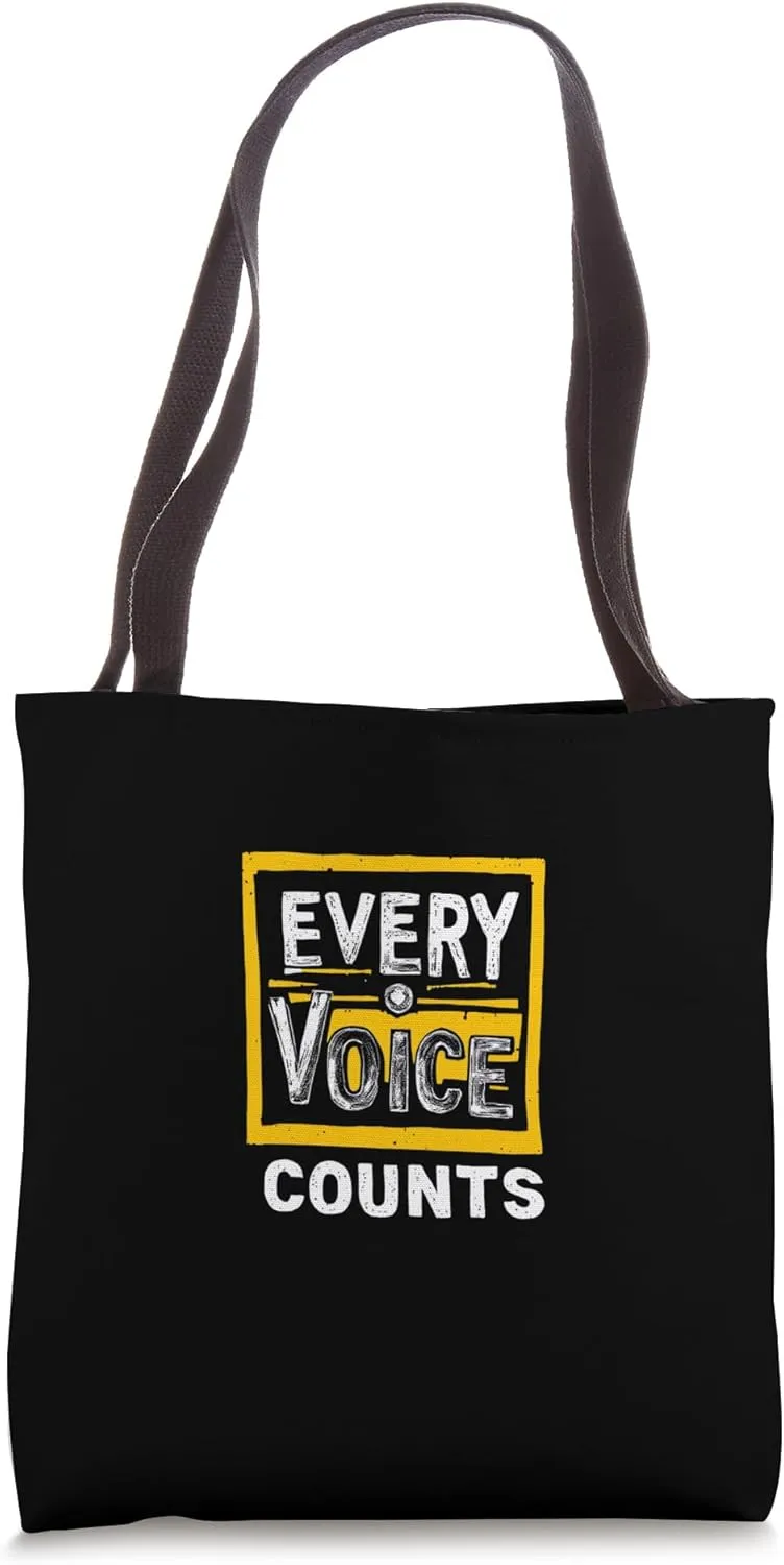 EVERY VOICE COUNTS Bold typography design Tote Bag