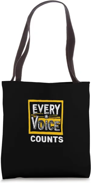 EVERY VOICE COUNTS Bold typography design Tote Bag