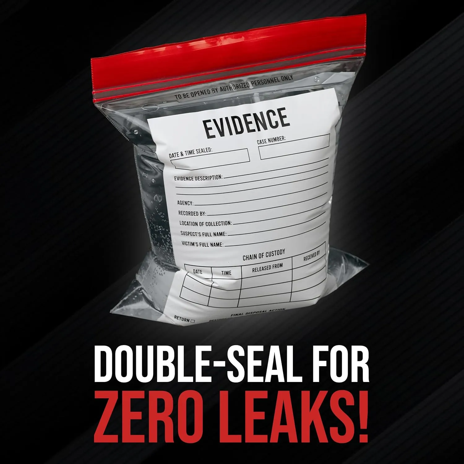 Evidence Bags 25pcs - Funny Party Favor Treat Bags Great for Police and Murder Mystery Parties. Also Perfect for Food Storage
