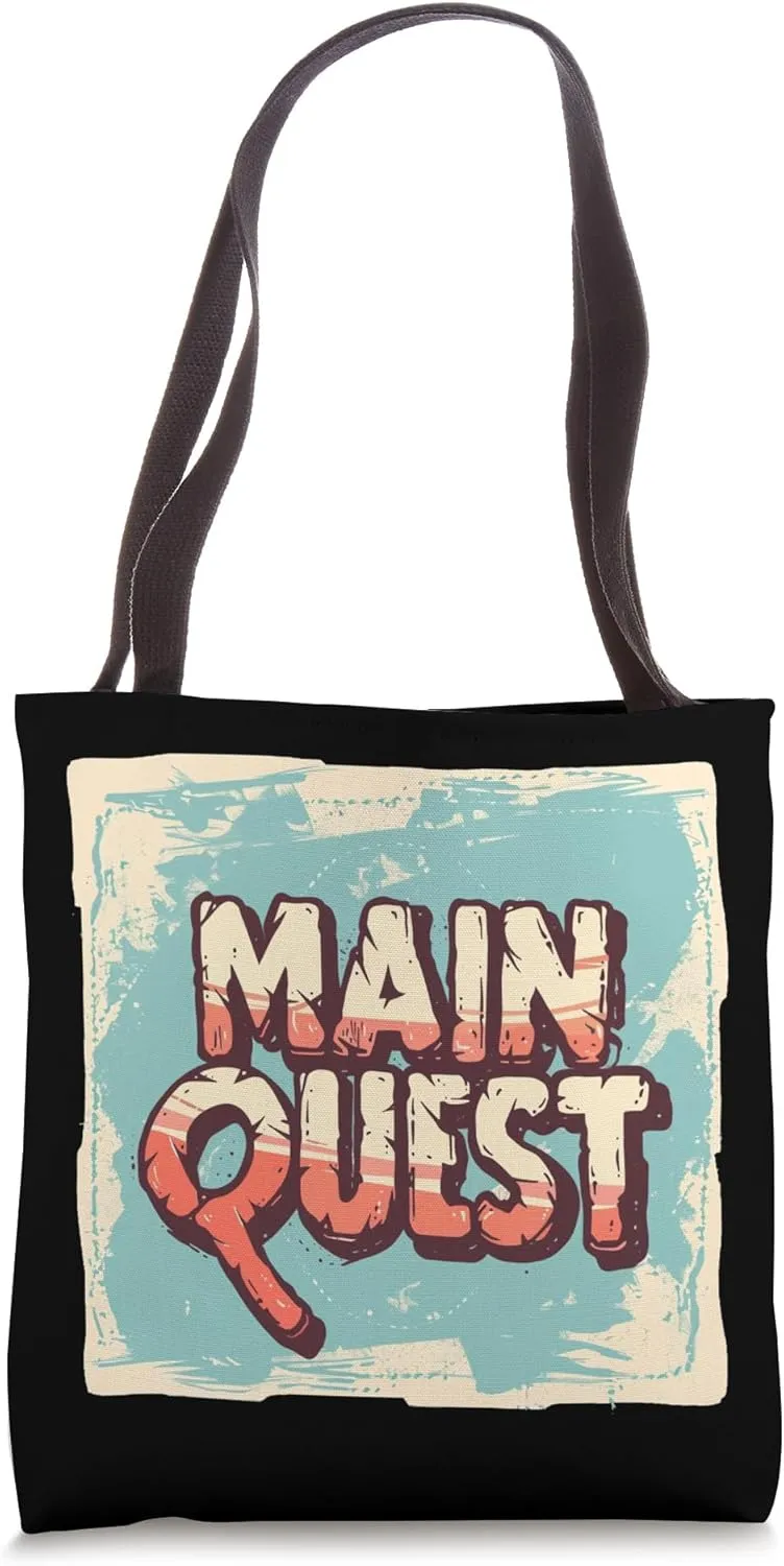 Exciting Main Quest Emblem for a Bold Adventure Tote Bag
