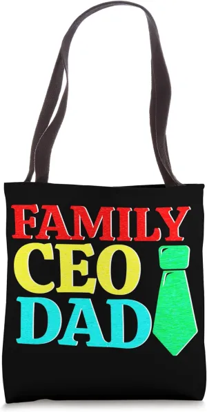 Family CEO Dad Unique Bold Statement Tote Bag