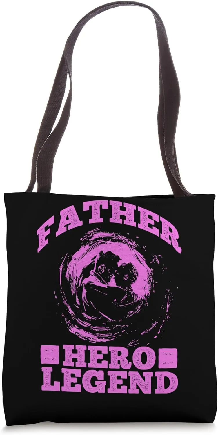 Father Hero Legend Unique Bold Statement Tote Bag