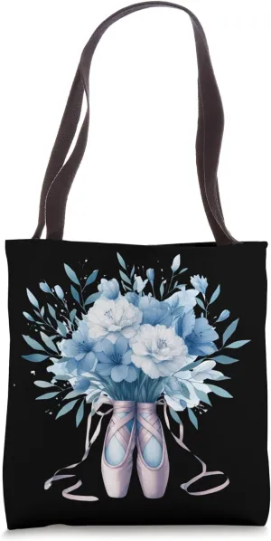 Floral Pointe Graceful Ballet Shoes Art Blossom Arrangement Tote Bag