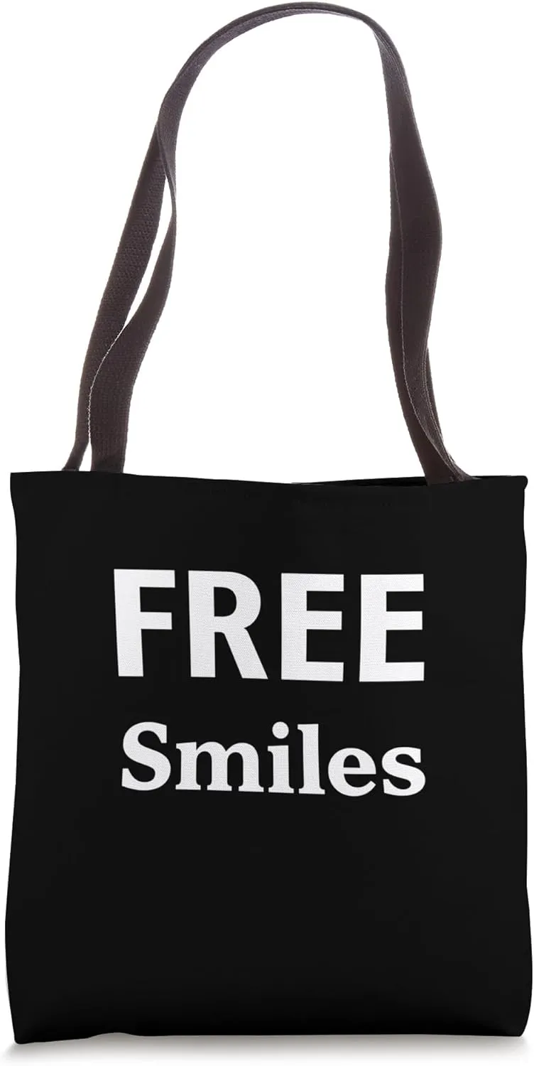 FREE Smiles Bold Typography Tote Bag