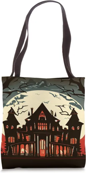 FRIGHT NIGHT FREAKS SPOOKY HAUNTED MANSION HALLOWEEN Tote Bag