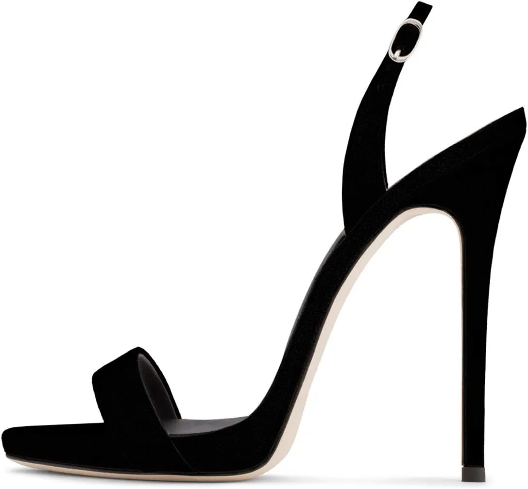FSJ Women Sexy High Heel Stiletto Sandal Back Strap Slingback Open Toe Evening Party Dance Graceful Shoes Size 4-15 US