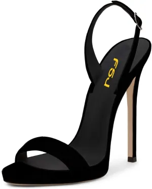 FSJ Women Sexy High Heel Stiletto Sandal Back Strap Slingback Open Toe Evening Party Dance Graceful Shoes Size 4-15 US