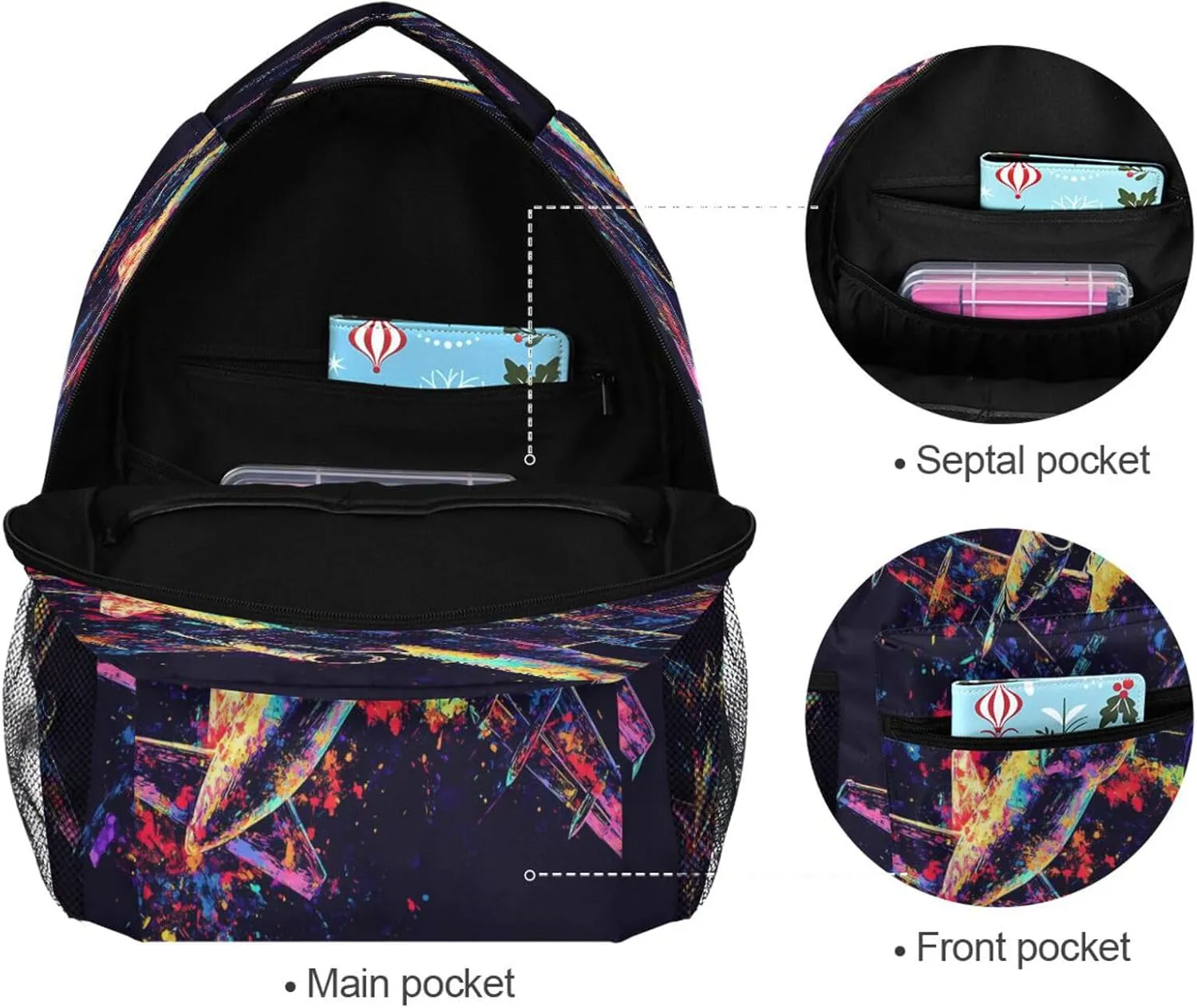 Fun Backpack for Teenager Fashion Diaper Bag Backpack with Chest Strap for Travel Trip Airplane Plane and Aircraft