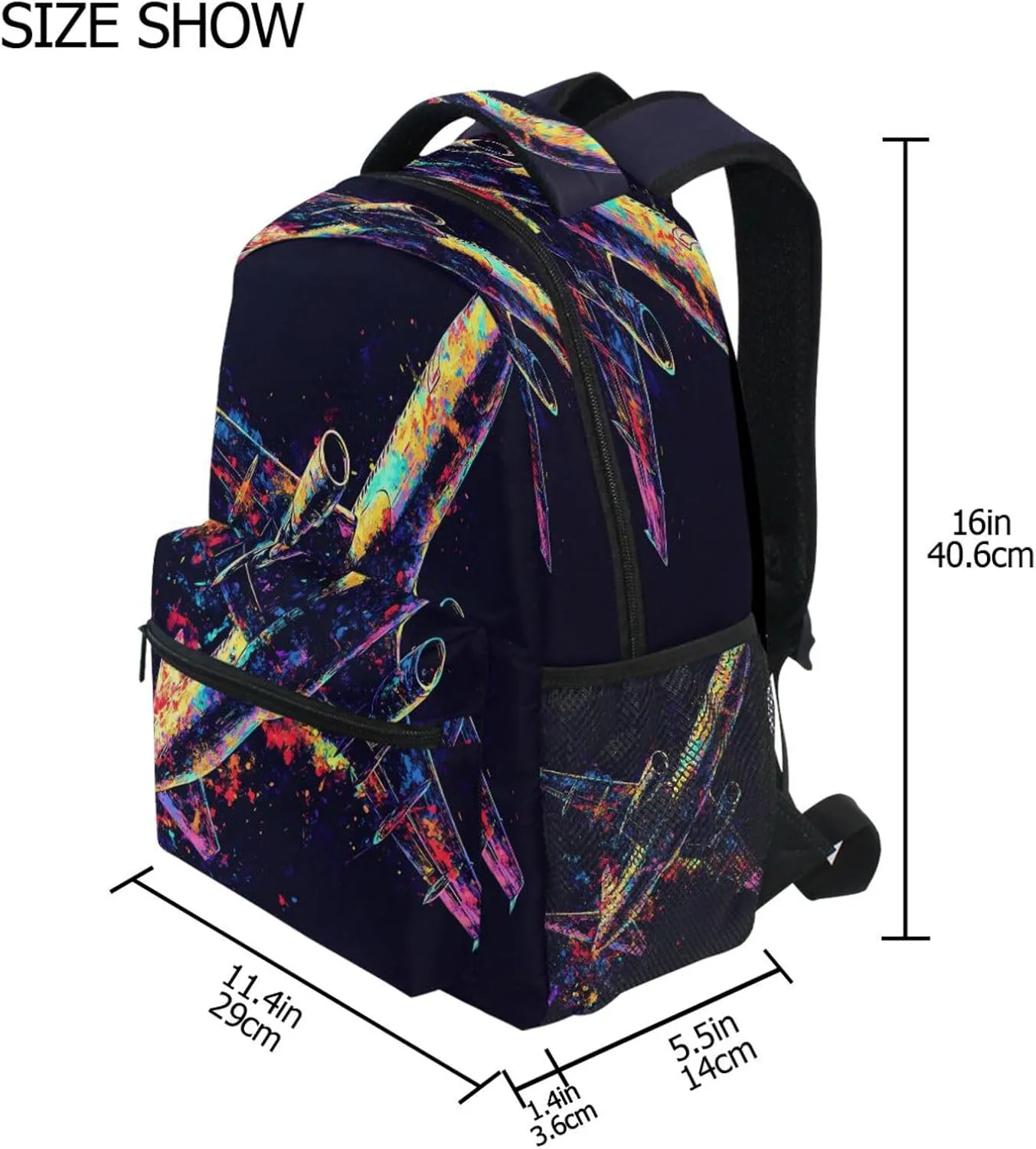 Fun Backpack for Teenager Fashion Diaper Bag Backpack with Chest Strap for Travel Trip Airplane Plane and Aircraft