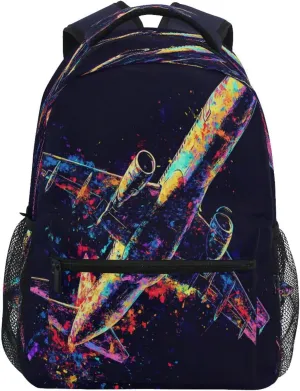 Fun Backpack for Teenager Fashion Diaper Bag Backpack with Chest Strap for Travel Trip Airplane Plane and Aircraft