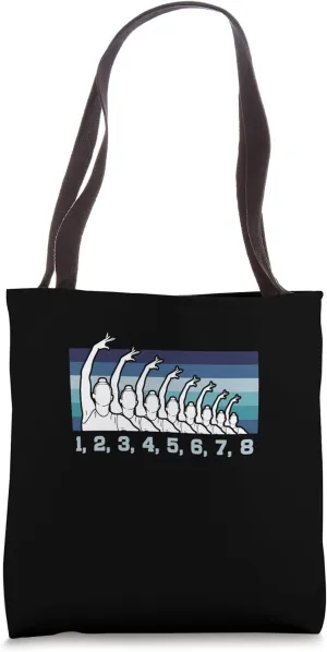 Funny 1 2 3 4 5 6 7 8 Synchro Arm Counts Synch Swimming Tote Bag
