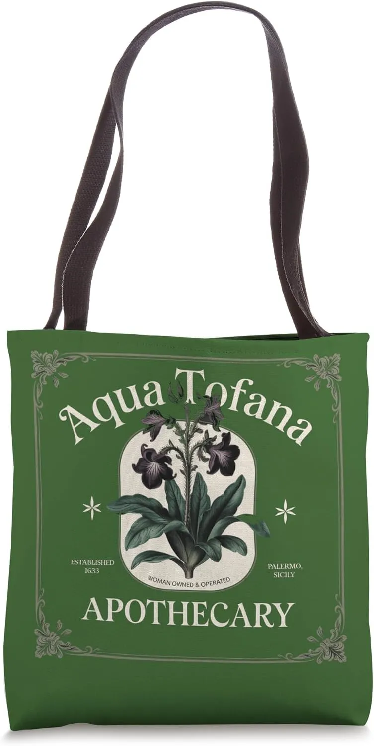 Funny Feminist Aqua Tofana Apothecary Vintage Tote Bag